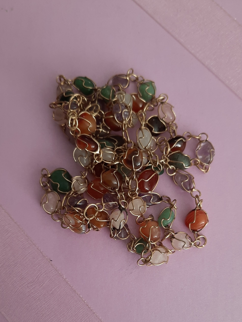 Multi-Color Natural Stone Necklace - Picture 2 of 3